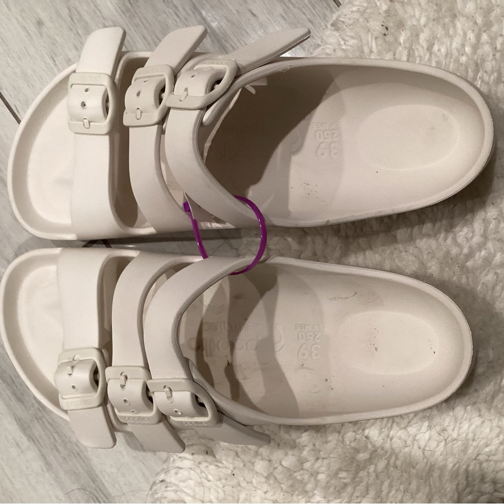 Papillio Triple-Buckle White Comfort Sandals